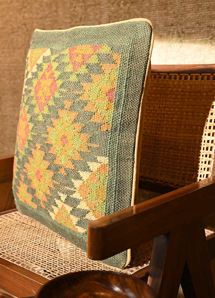 cushion blue jute and hemp cushion cover Home Textile - Corner
