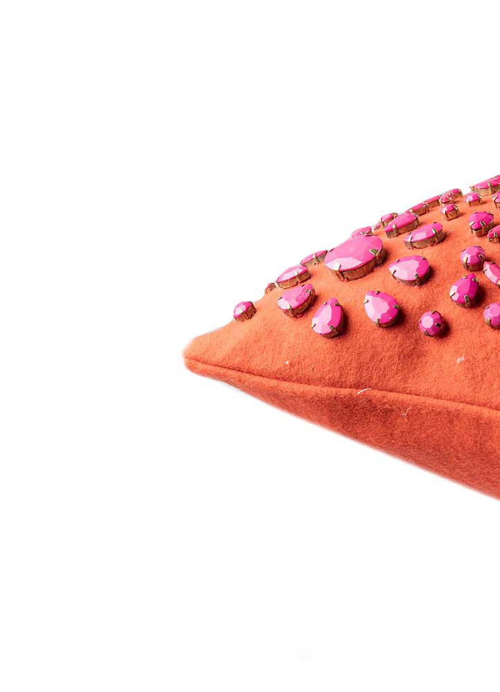 cushion red and orange wool cushion cover Home Textile - Corner