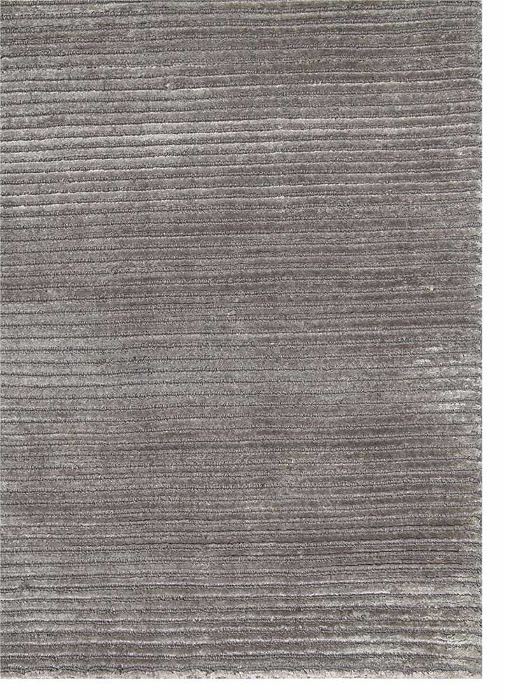 basis grey and black wool and viscose hand loom Rug - Corner
