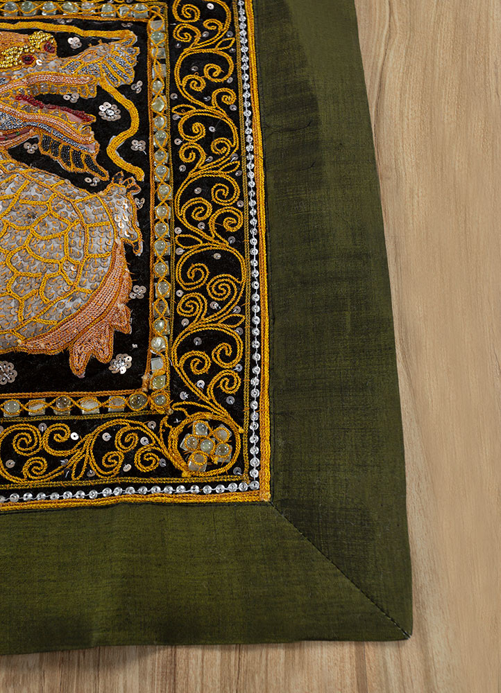 bespoke sile blue polyester and zari wall art WALL ART & TAPESTRY - Corner bespoke sile blue polyester and zari wall art WALL ART & TAPESTRY - Corner