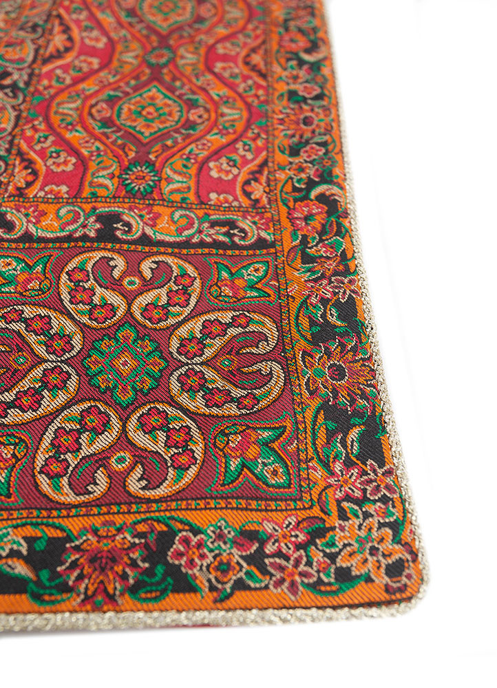 gulmarg red and orange silk and zari wall art WALL ART & TAPESTRY - Corner gulmarg red and orange silk and zari wall art WALL ART & TAPESTRY - Corner