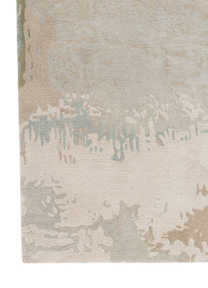 genesis blue wool hand tufted Rug - Corner