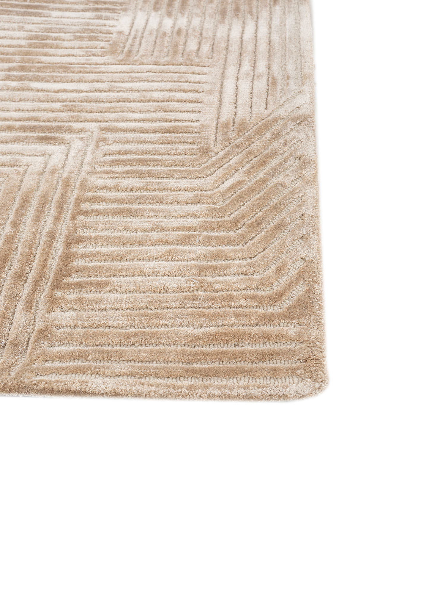 Cera Beige & Brown Hand Tufted Wool & Viscose Rugs-Tra-21086-Jaipur Rugs ZA