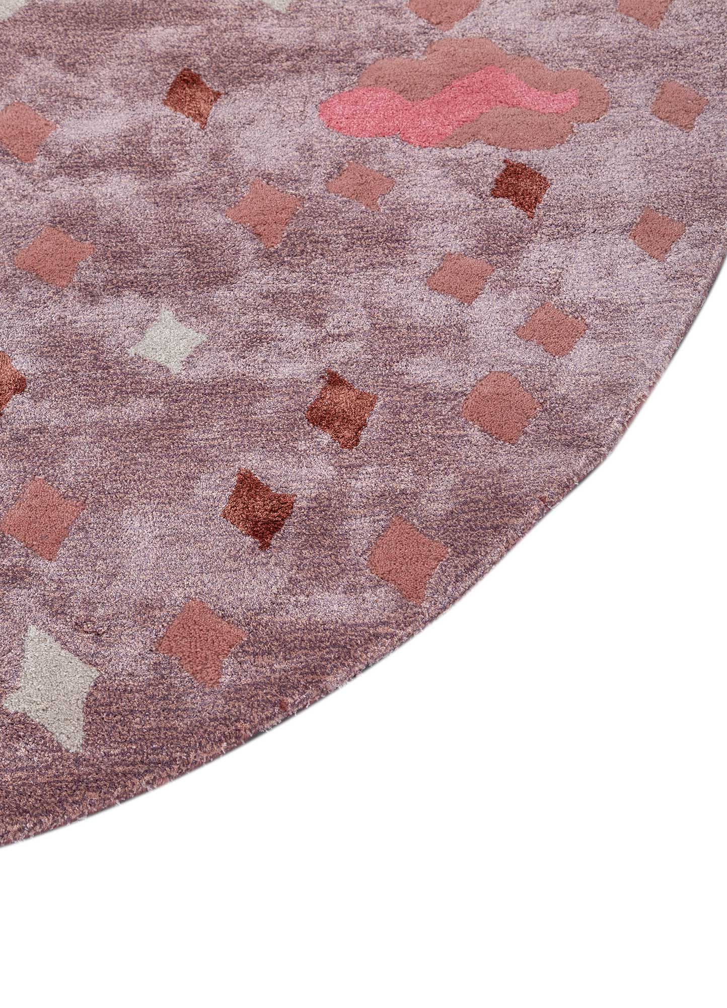 Confetti Pink and Purple Hand Tufted Wool and Viscose Rugs-Tra-14876 ...