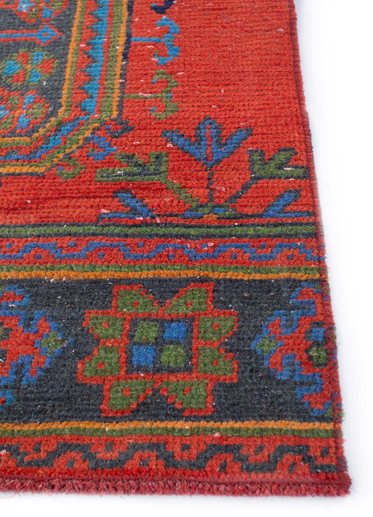 Vintage Red & Orange Hand Knotted Wool Rugs-Pae-2526-Jaipur Rugs AE