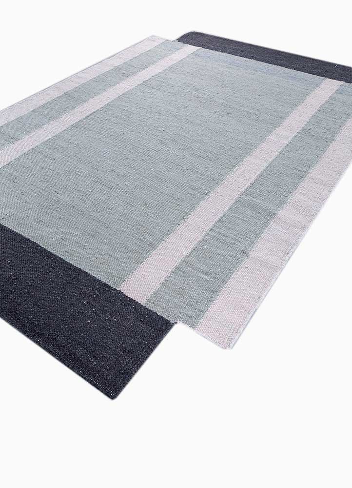 daaira blue wool flat weaves Rug - FoldShot daaira blue wool flat weaves Rug - FoldShot
