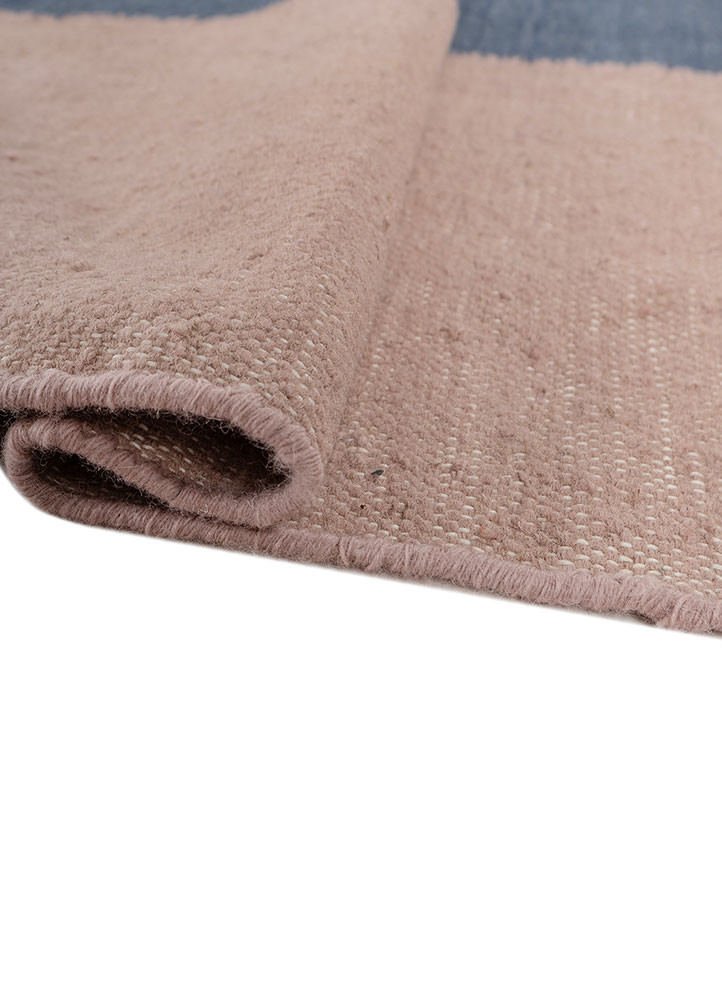 checkers pink and purple wool flat weaves Rug - FoldShot