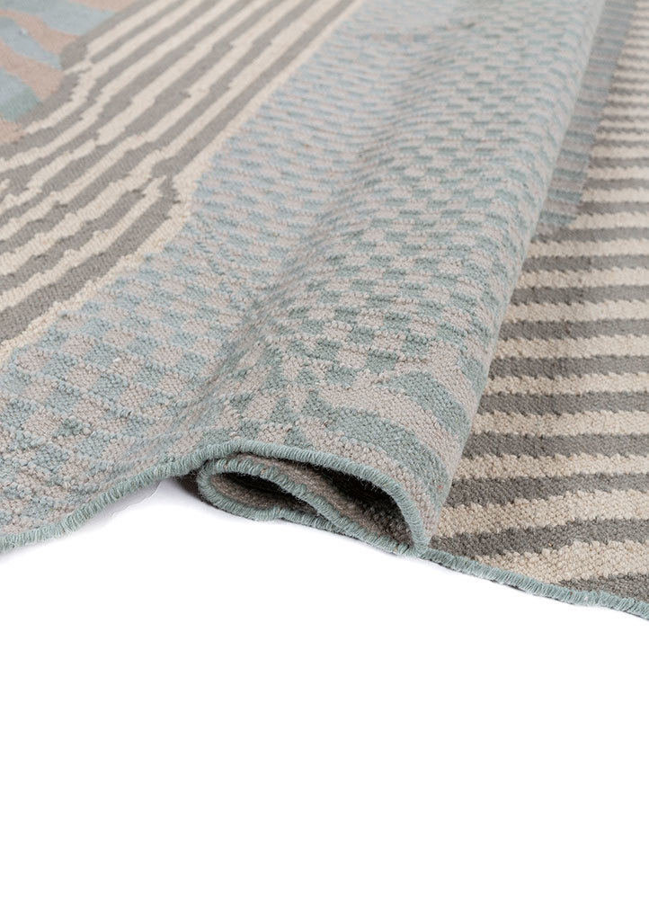 checkers blue wool flat weaves Rug - FoldShot checkers blue wool flat weaves Rug - FoldShot