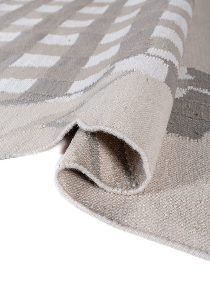 checkers ivory wool flat weaves Rug - FoldShot checkers ivory wool flat weaves Rug - FoldShot