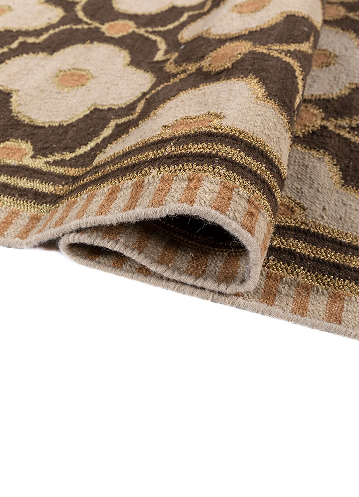 bedouin beige and brown wool flat weaves Rug - FoldShot bedouin beige and brown wool flat weaves Rug - FoldShot