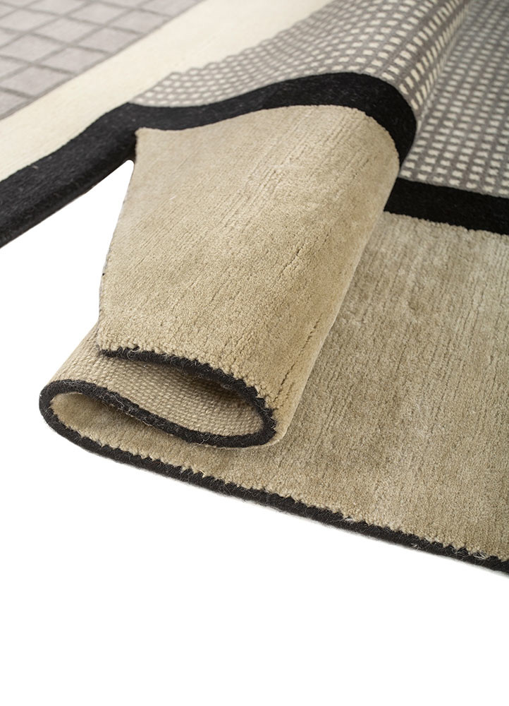 box grey and black wool hand knotted Rug - FoldShot box grey and black wool hand knotted Rug - FoldShot