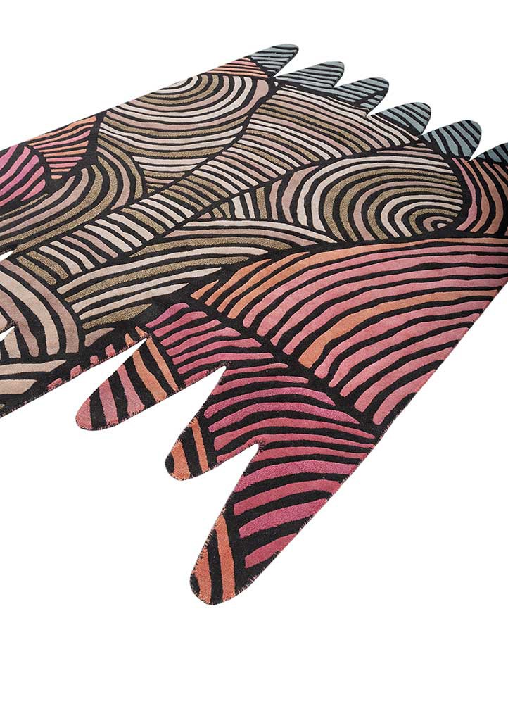 jaanwar grey and black wool hand knotted Rug - FoldShot