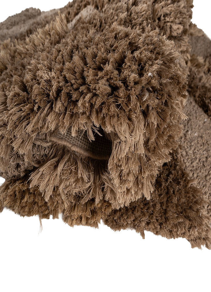 aprezo beige and brown acrylic hand knotted Rug - FoldShot aprezo beige and brown acrylic hand knotted Rug - FoldShot