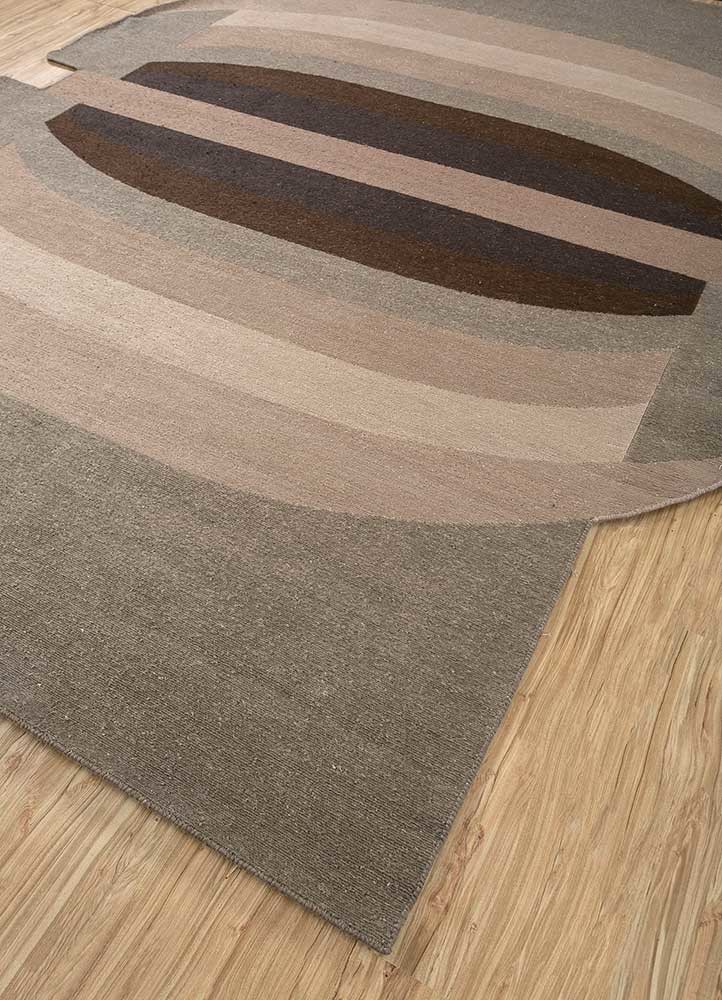 brahmaand beige and brown linen hand knotted Rug - FoldShot brahmaand beige and brown linen hand knotted Rug - FoldShot