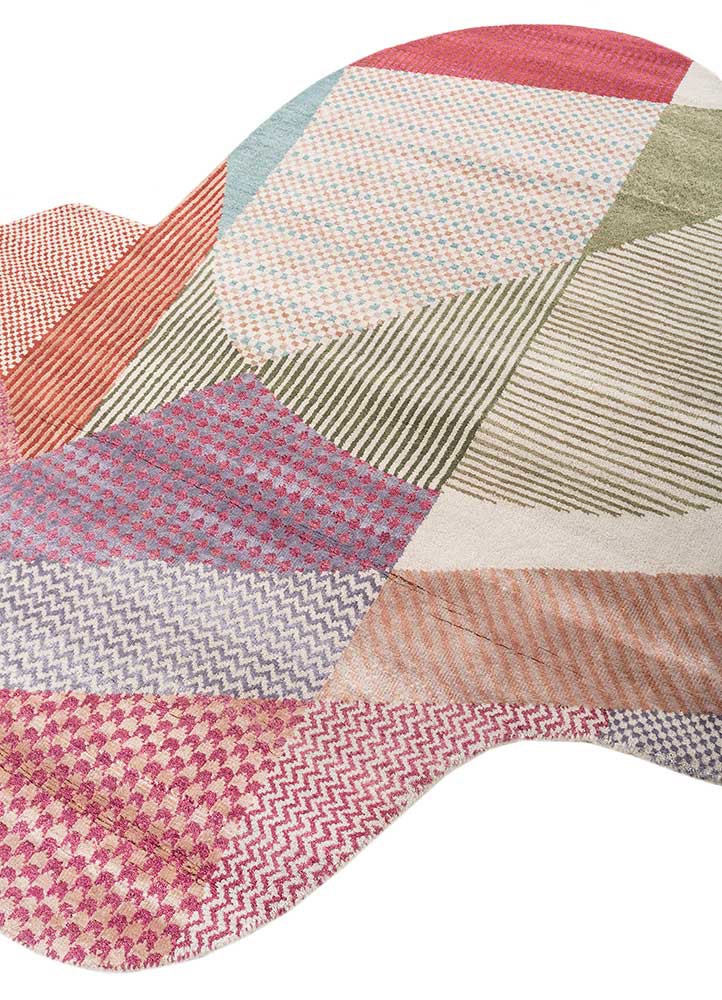 candyfloss ivory wool and bamboo silk hand knotted Rug - FoldShot candyfloss ivory wool and bamboo silk hand knotted Rug - FoldShot
