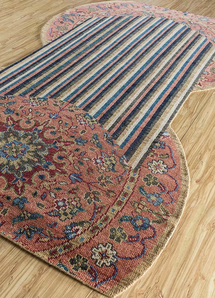 savana red and orange wool hand knotted Rug - FoldShot savana red and orange wool hand knotted Rug - FoldShot