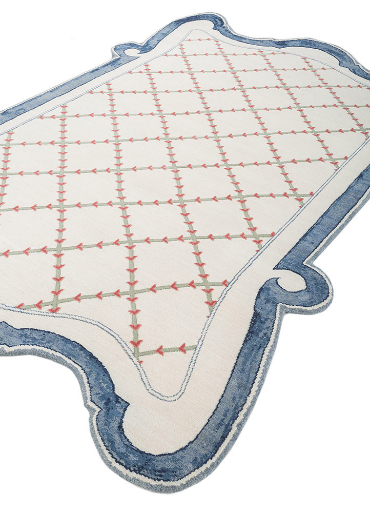 jardins du monde beige and brown wool hand knotted Rug - FoldShot