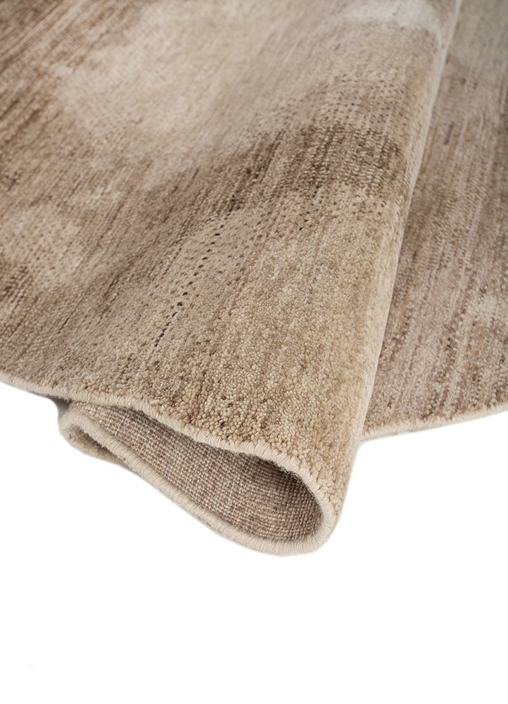 afterglow by kavi ivory wool hand knotted Rug - FoldShot