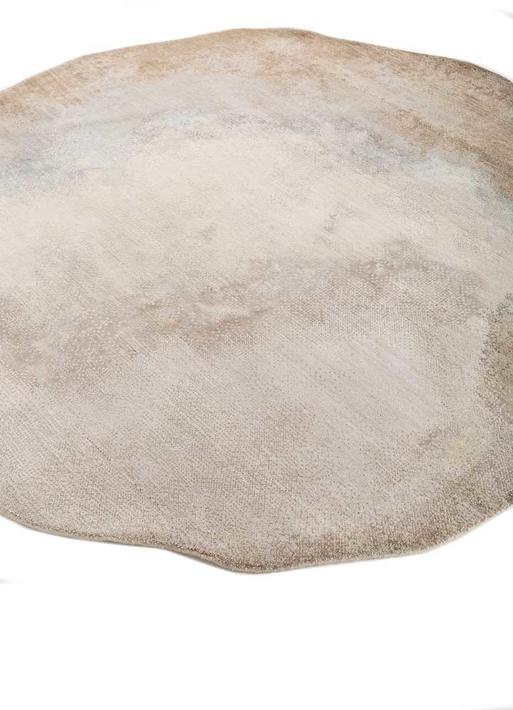 entropy ivory wool and bamboo silk hand knotted Rug - FoldShot entropy ivory wool and bamboo silk hand knotted Rug - FoldShot