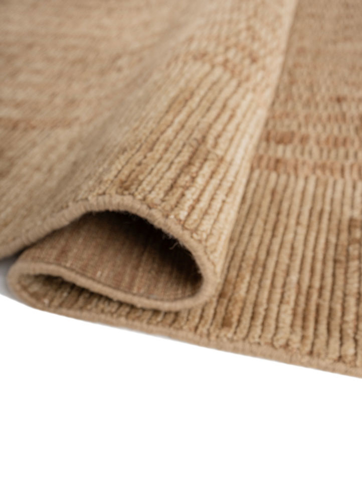 saga beige and brown wool hand loom Rug - FoldShot saga beige and brown wool hand loom Rug - FoldShot