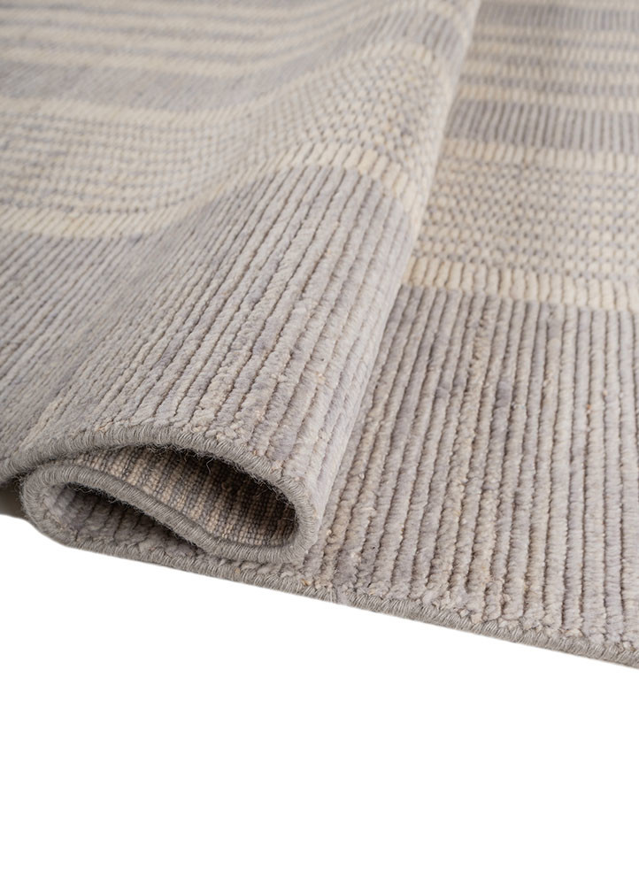 contour grey and black wool hand loom Rug - FoldShot