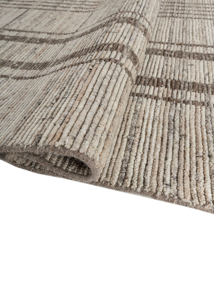 saga beige and brown wool hand loom Rug - FoldShot saga beige and brown wool hand loom Rug - FoldShot