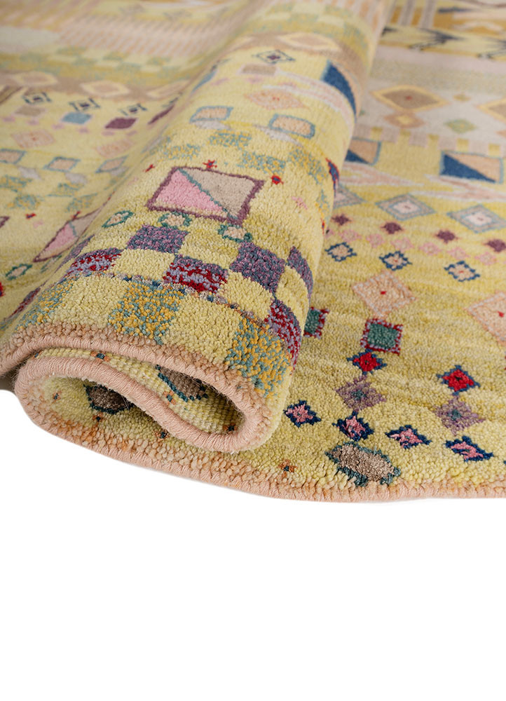 manchaha red and orange wool and bamboo silk hand knotted Rug - FoldShot manchaha red and orange wool and bamboo silk hand knotted Rug - FoldShot