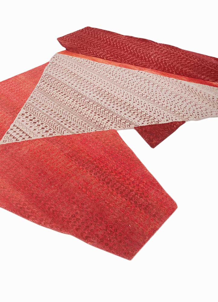 manchaha pink and purple wool and bamboo silk hand knotted Rug - FoldShot manchaha pink and purple wool and bamboo silk hand knotted Rug - FoldShot