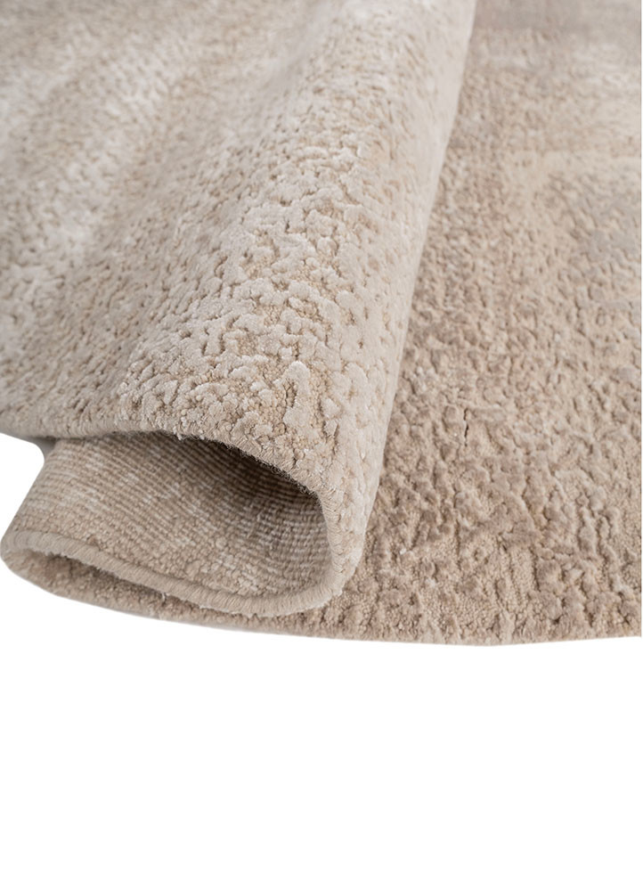 entropy ivory wool and bamboo silk hand knotted Rug - FoldShot