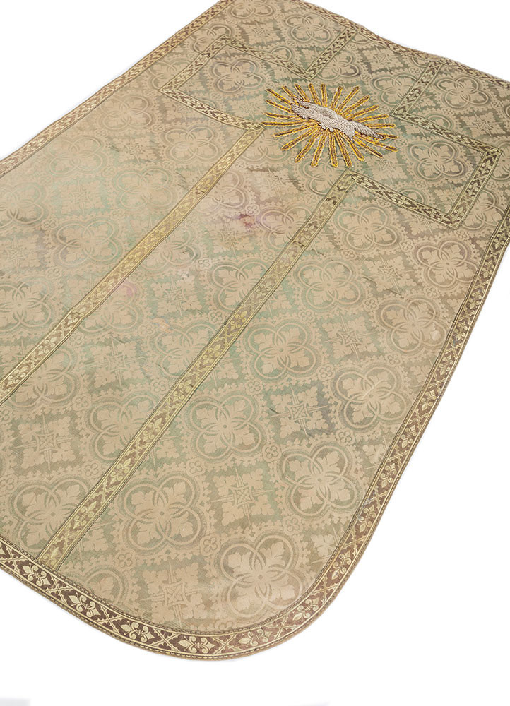 bespoke sile green cotton and silk and zari wall art WALL ART & TAPESTRY - FoldShot