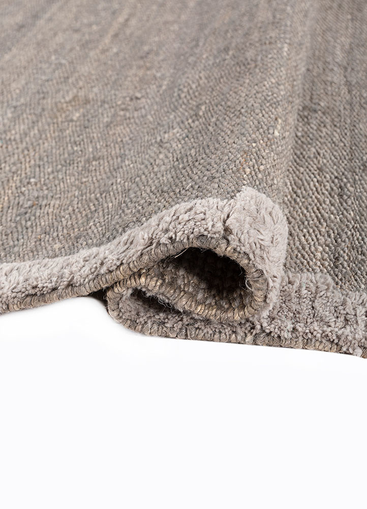 abrash grey and black wool flat weaves Rug - FoldShot