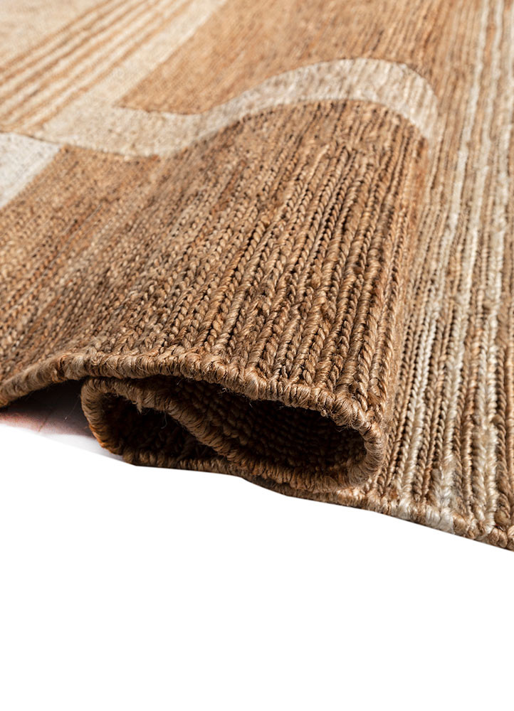 daaira beige and brown jute and hemp hand knotted Rug - FoldShot