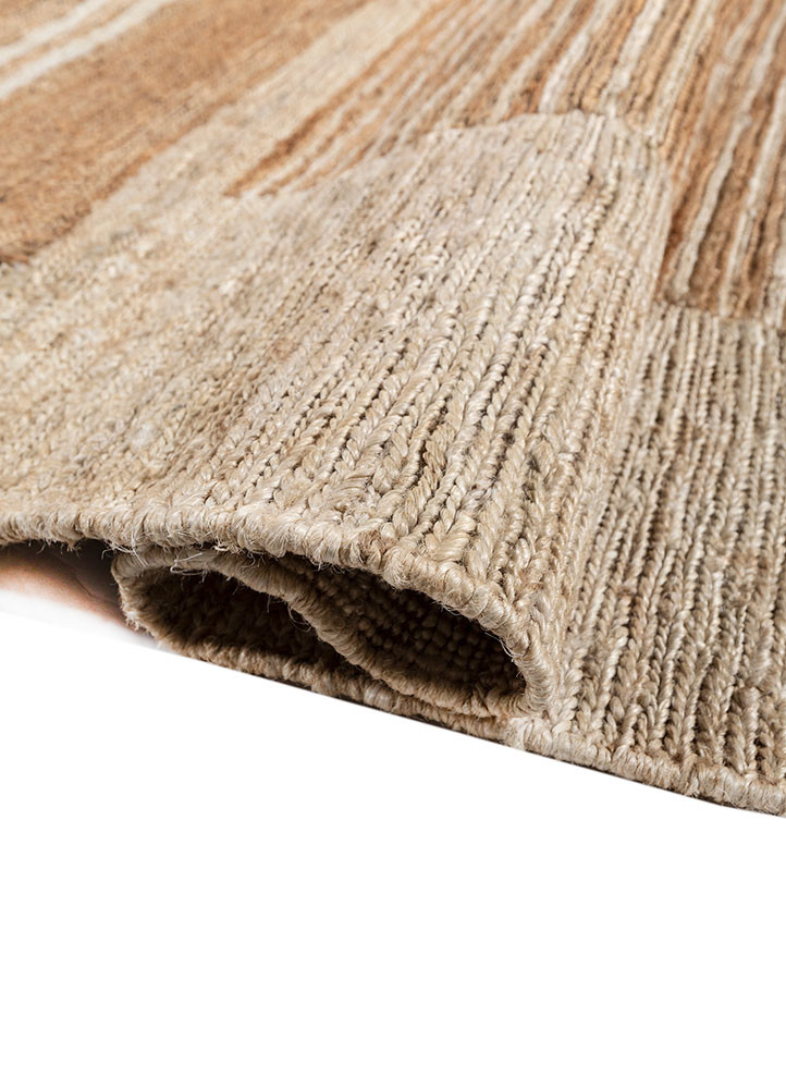 daaira beige and brown jute and hemp hand knotted Rug - FoldShot