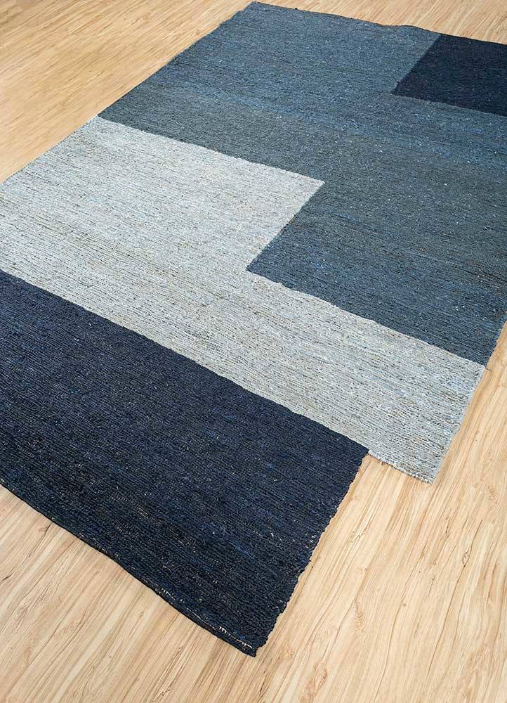 daaira blue jute and hemp flat weaves Rug - FoldShot daaira blue jute and hemp flat weaves Rug - FoldShot