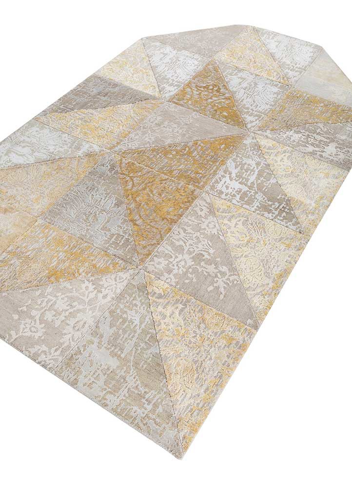 provenance ivory wool and bamboo silk hand knotted Rug - FoldShot