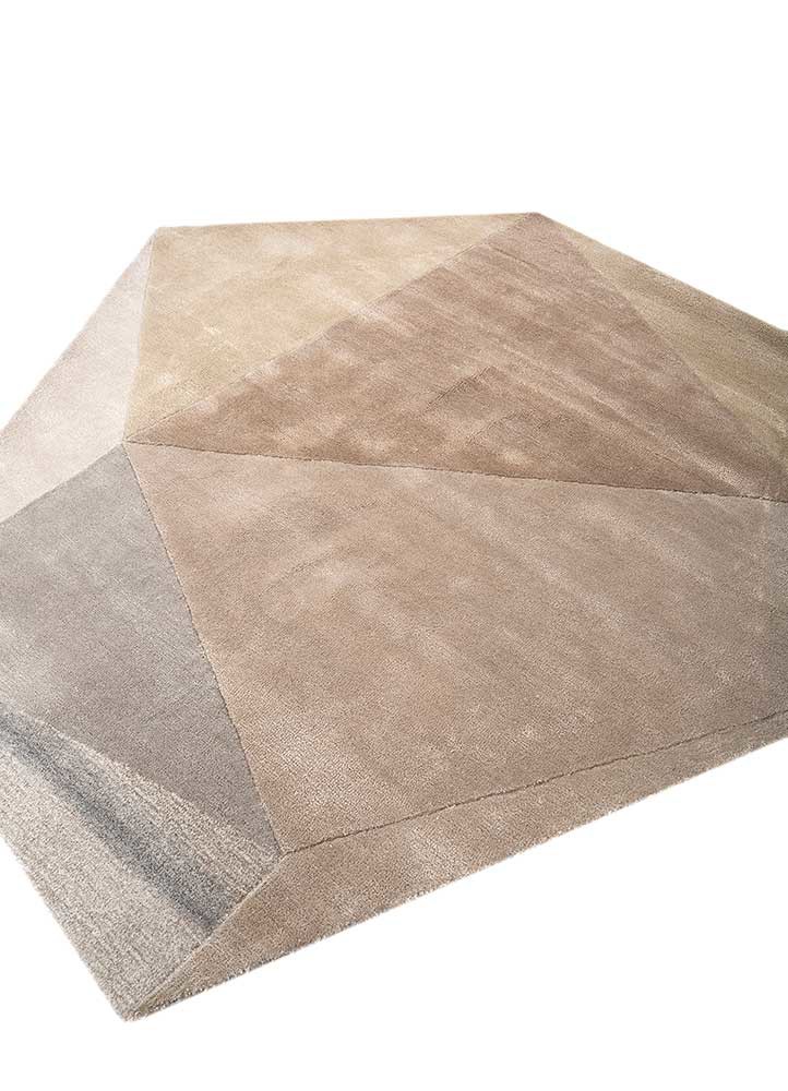 come around beige and brown wool and viscose hand tufted Rug - FoldShot come around beige and brown wool and viscose hand tufted Rug - FoldShot