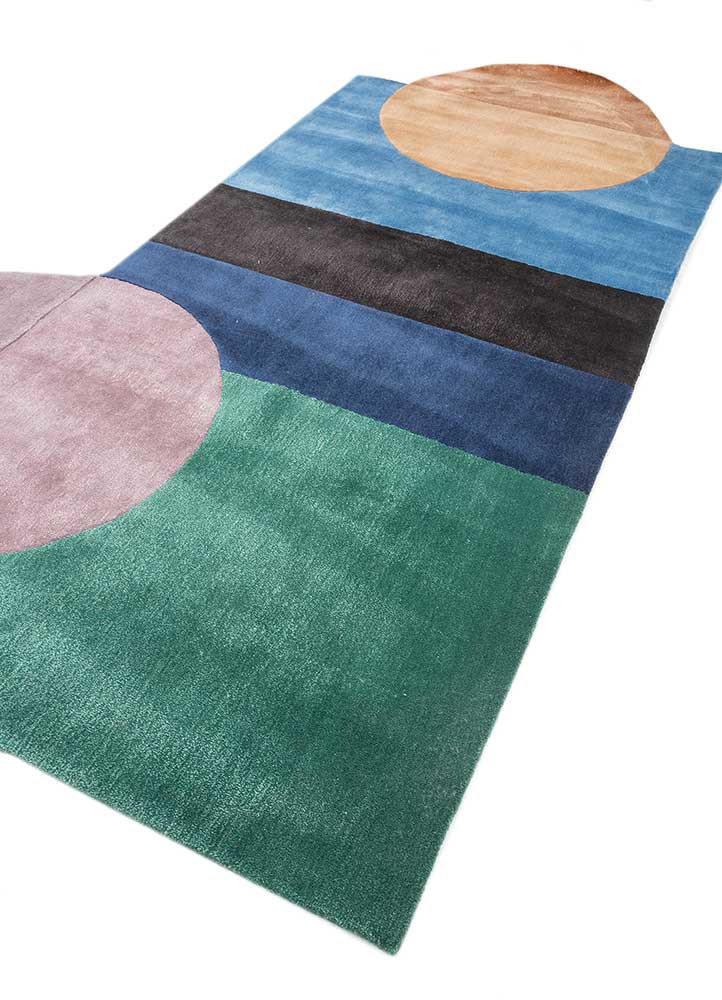 come around blue wool and viscose hand tufted Rug - FoldShot come around blue wool and viscose hand tufted Rug - FoldShot