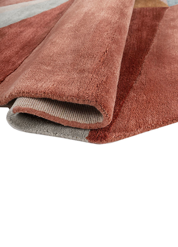 come around red and orange wool and viscose hand tufted Rug - FoldShot come around red and orange wool and viscose hand tufted Rug - FoldShot