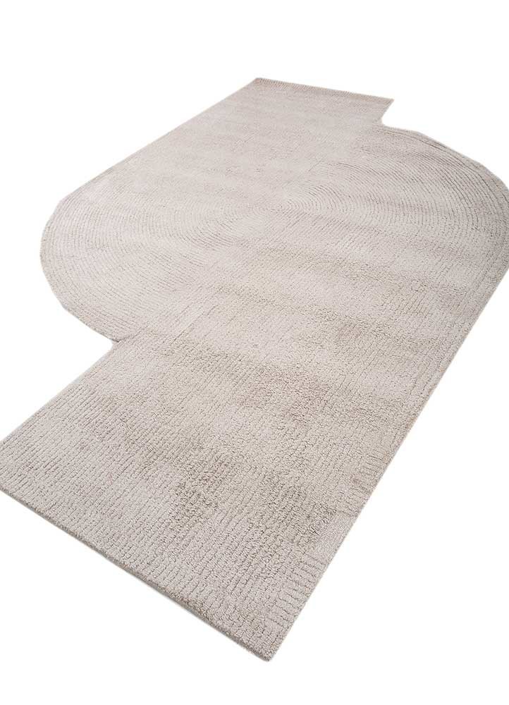come around ivory wool and viscose hand tufted Rug - FoldShot