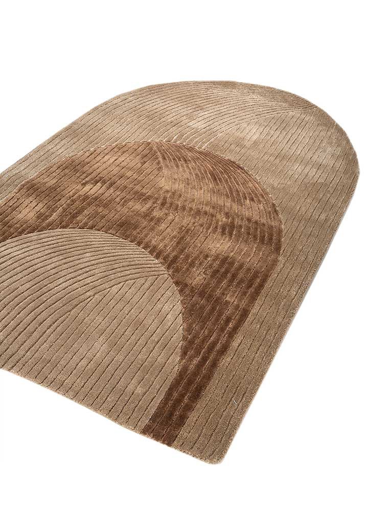 come around beige and brown wool and viscose hand tufted Rug - FoldShot come around beige and brown wool and viscose hand tufted Rug - FoldShot