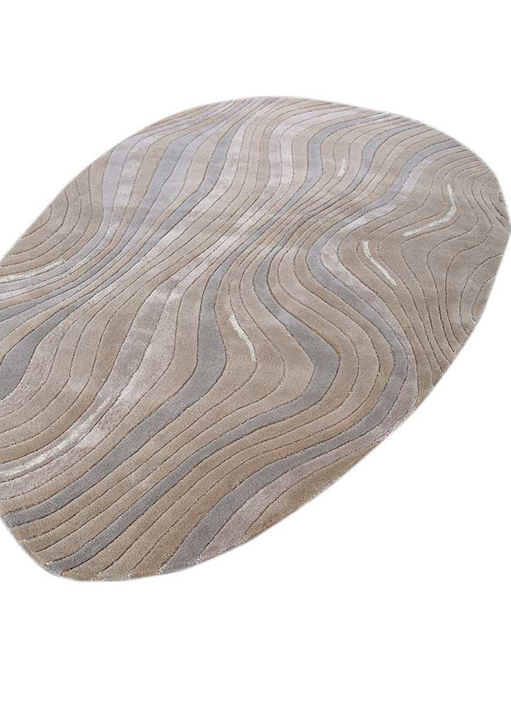 come around beige and brown wool and viscose hand tufted Rug - FoldShot come around beige and brown wool and viscose hand tufted Rug - FoldShot