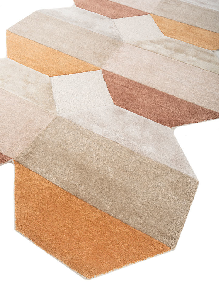 come around ivory wool and viscose hand tufted Rug - FoldShot