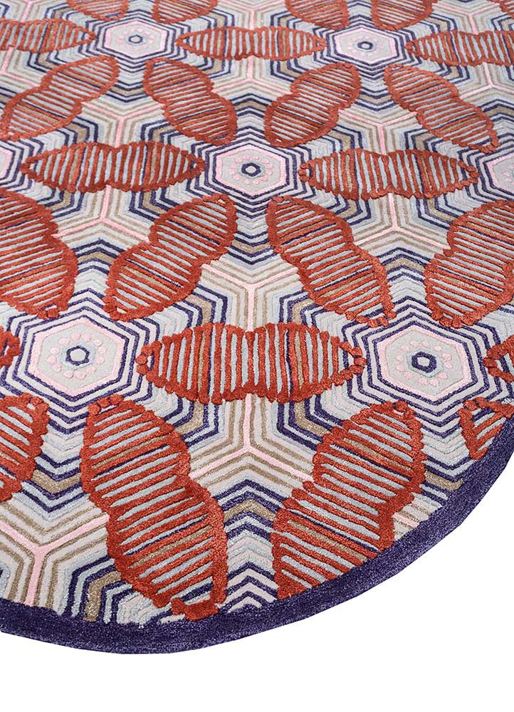 jaipur wunderkammer red and orange wool and viscose hand tufted Rug - FoldShot jaipur wunderkammer red and orange wool and viscose hand tufted Rug - FoldShot