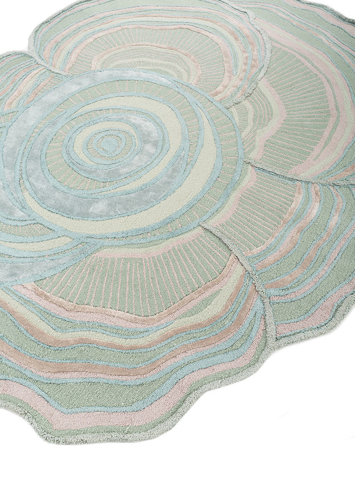 aurelia green wool and viscose hand tufted Rug - FoldShot aurelia green wool and viscose hand tufted Rug - FoldShot