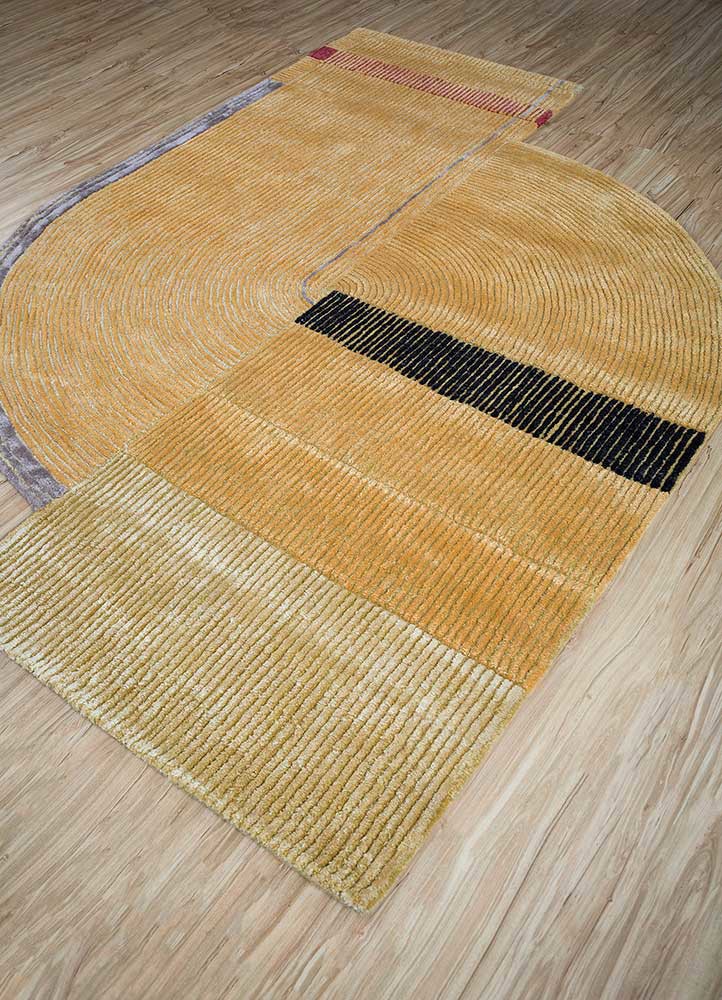 come around gold wool and viscose hand tufted Rug - FoldShot