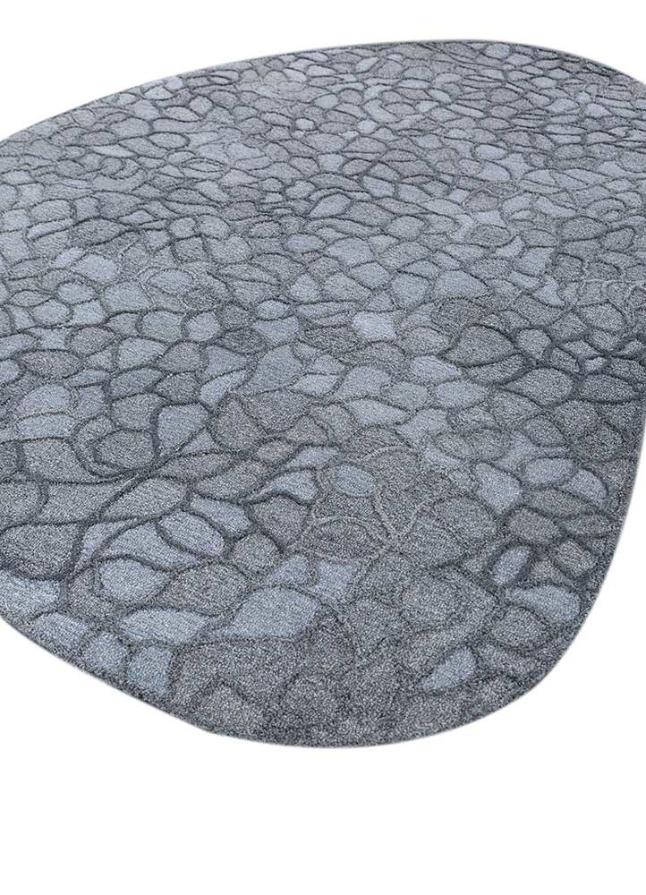 caliedo grey and black polyester hand tufted Rug - FoldShot