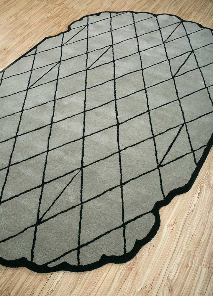 jaipur wunderkammer blue wool hand tufted Rug - FoldShot