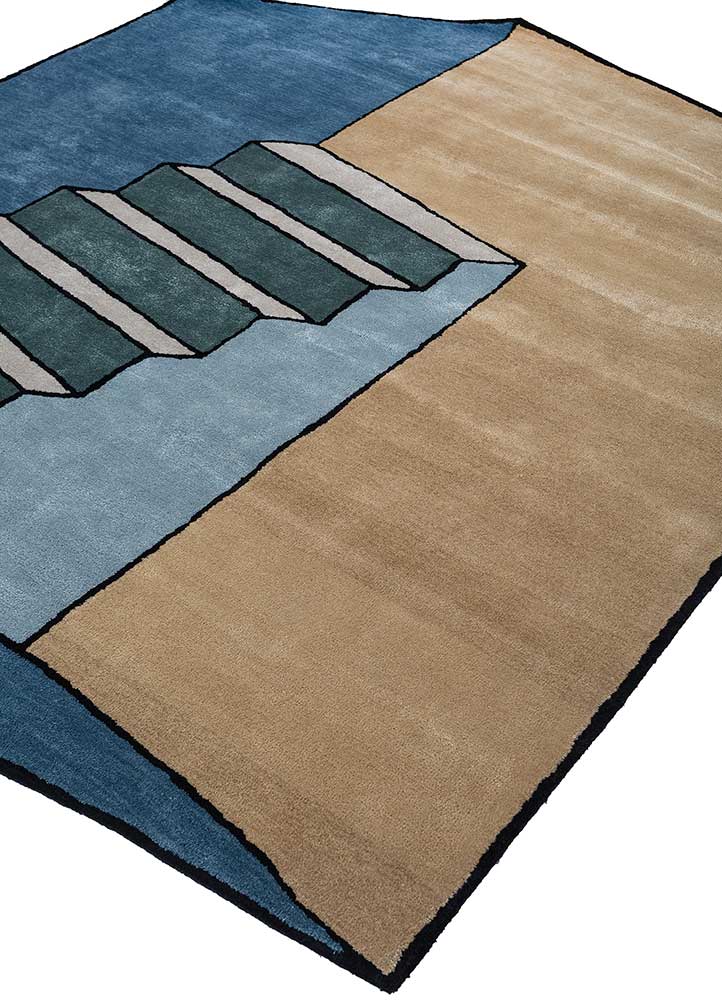 Archetype Blue Hand Tufted Wool and Viscose RugsTra14478Jaipur Rugs