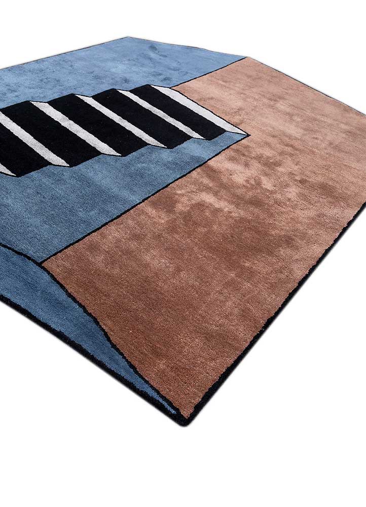 archetype red and orange wool and viscose hand tufted Rug - FoldShot