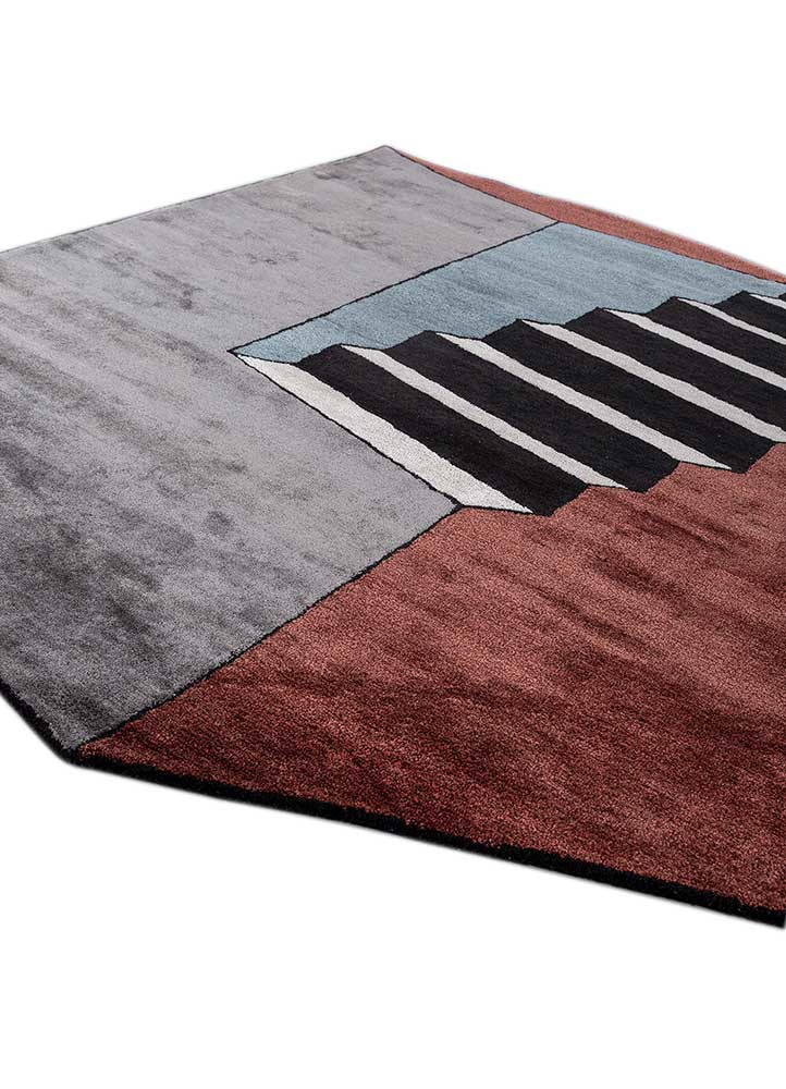 archetype grey and black wool and viscose hand tufted Rug - FoldShot